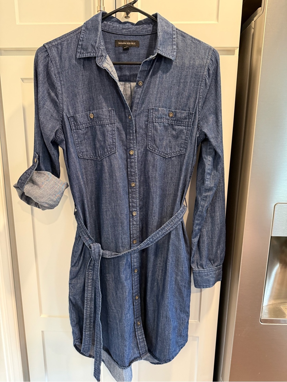 Banana Republic Denim Chambray Shirt Dress in Medium Blue Size 4
